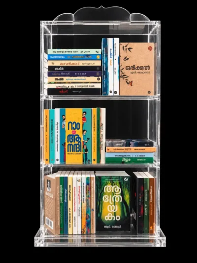 Miniature Acrylic Bookshelf for Mini Books – 3-Tier Clear Display Shelf